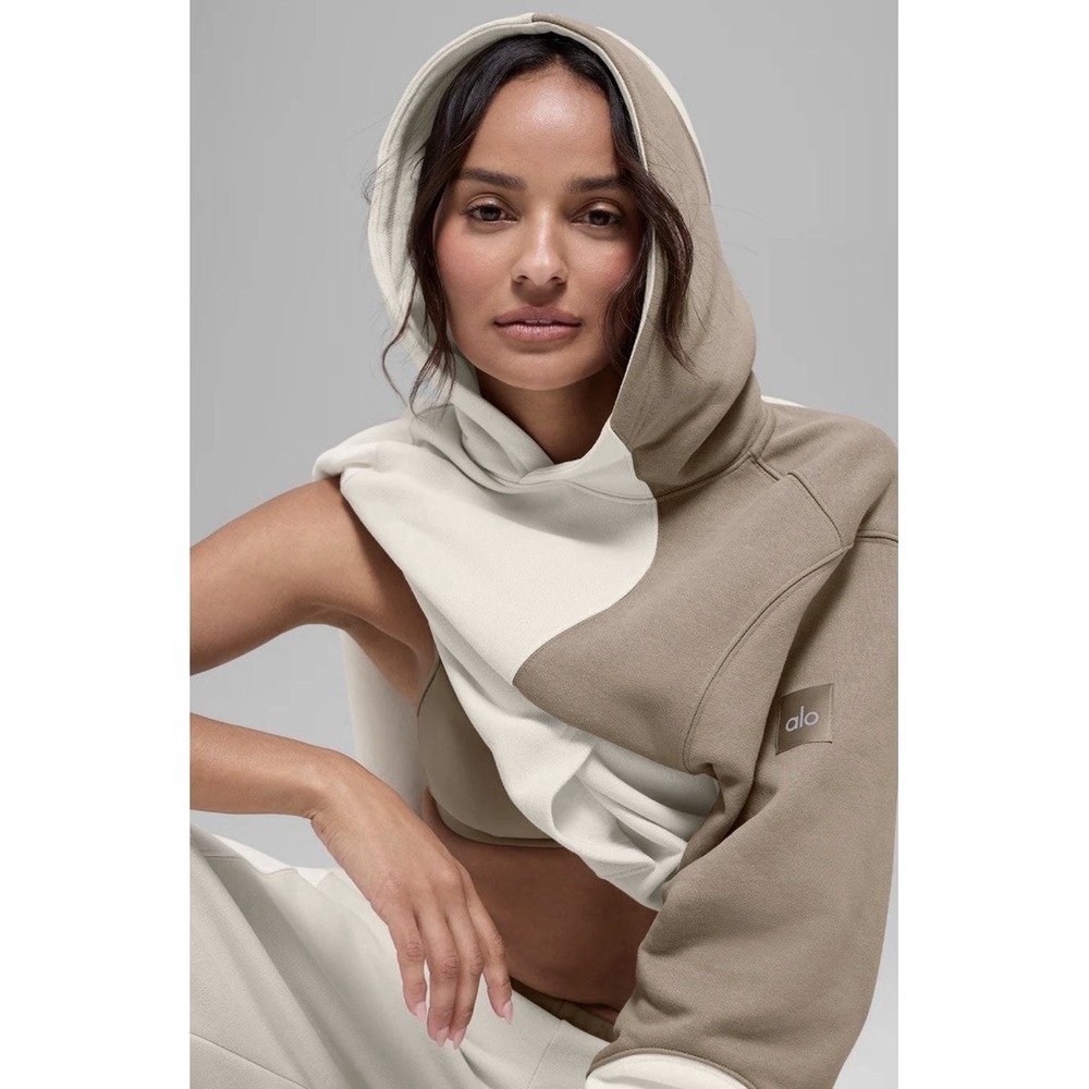 Alo Yoga Make Waves Hoodie Pullover Sweatshirt Oversized Color block Unisex M